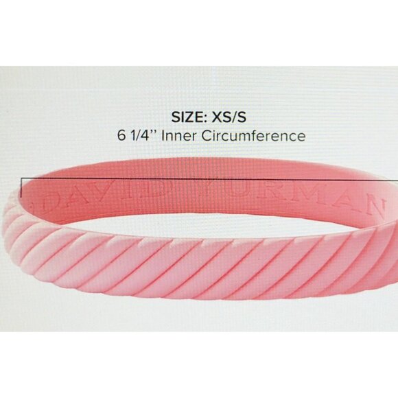 New David Yurman Barbie Pink Cable Rubber Bracelet 100% Authentic Size XS/S 10mm - Picture 6 of 6